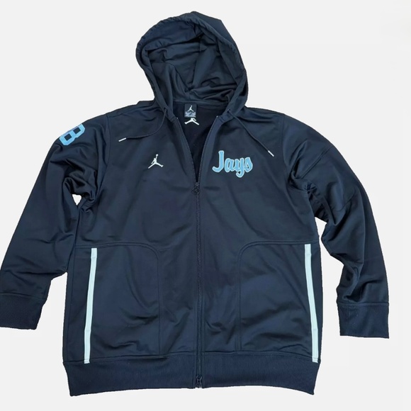 Vtg Toronto Blue Jays Hoodie Jordan Air Jumpman Full Zip Jacket LG World Series - Picture 2 of 12